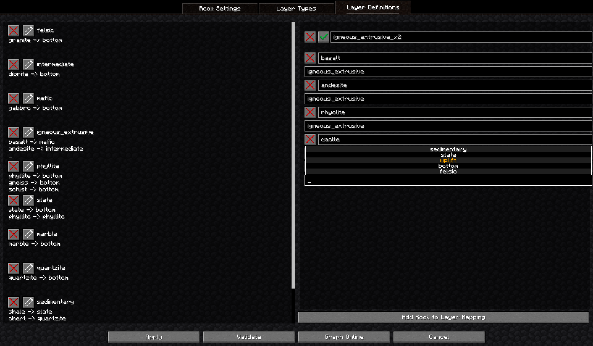 Layer definitions edit