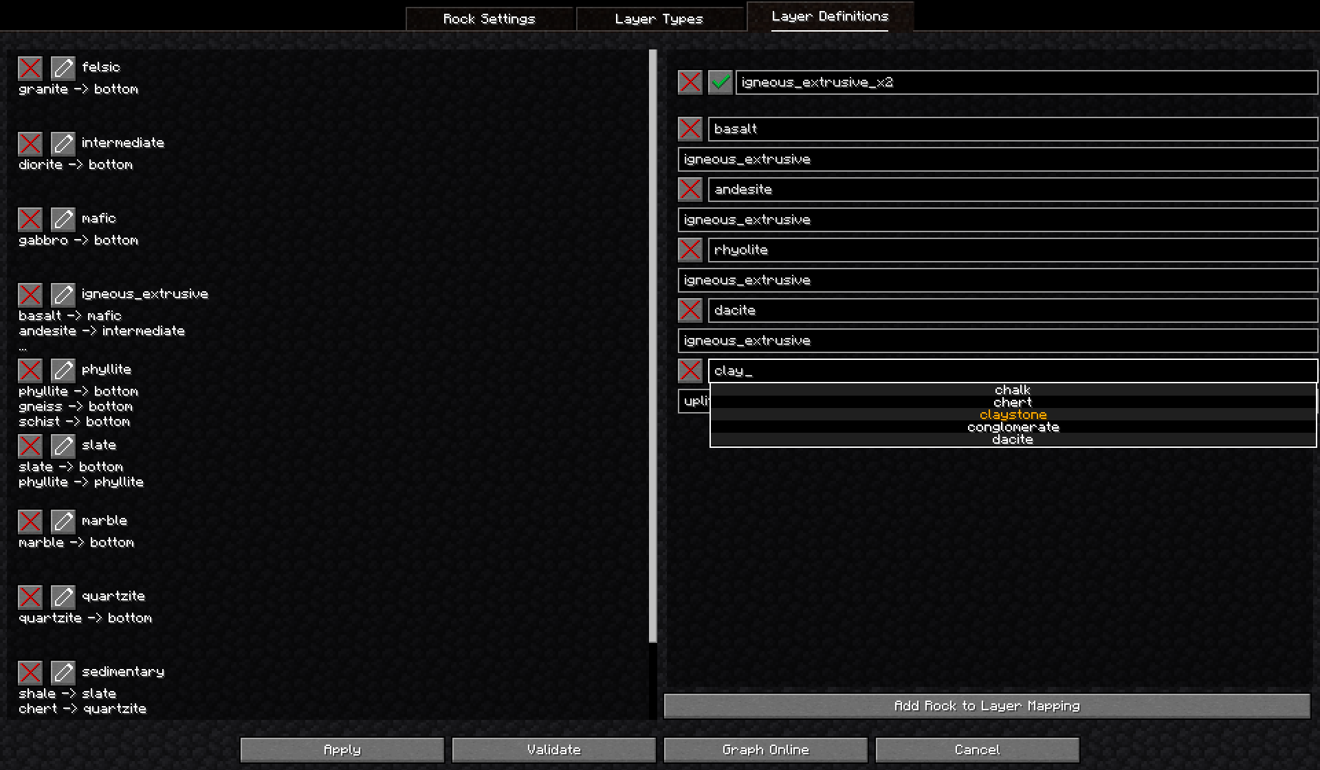 Layer definitions edit